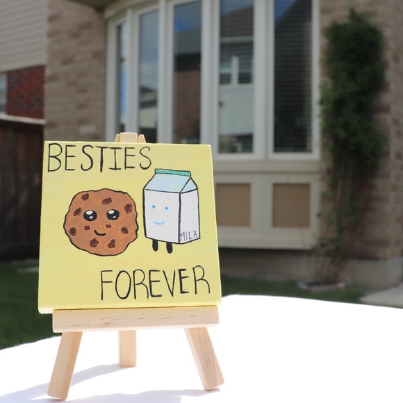 Handmade 3x3inch Mini Canvas, and a free wood ease - Picture 2 of 4